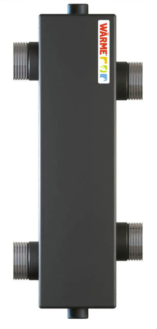 Гидрострелка WGR162B с резьбой и торцевыми отводами под воздушный клапан и грязевик Warme