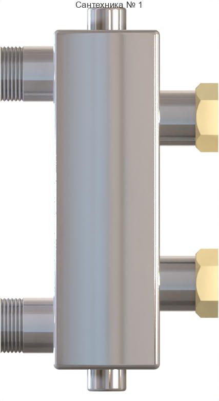 Гидрострелка WGR80SF из нержавеющей стали с накидными гайками, с отводами под воздушный клапан и грязевик Warme