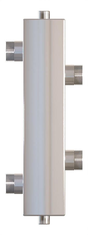 Гидрострелка WGR122S из нержавеющей стали, с отводами под воздушный клапан и грязевик Warme