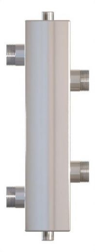 Гидрострелка WGR122S из нержавеющей стали, с отводами под воздушный клапан и грязевик Warme