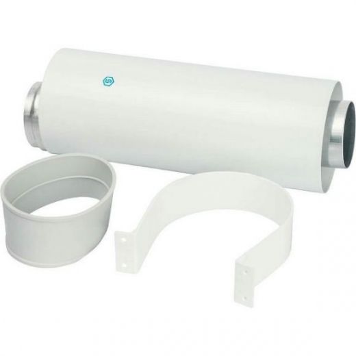 Элемент дымохода 60/100 труба коаксиальная 250 мм, уплотнения и хомут STOUT