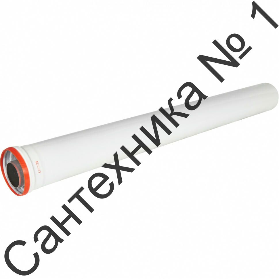 Удлинитель дымохода коаксиальный раструбный 60/100 L 1000 ROMMER