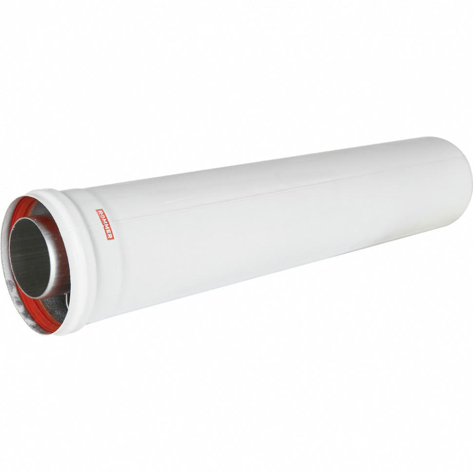 Удлинитель дымохода коаксиальный раструбный 60/100 L 500 ROMMER