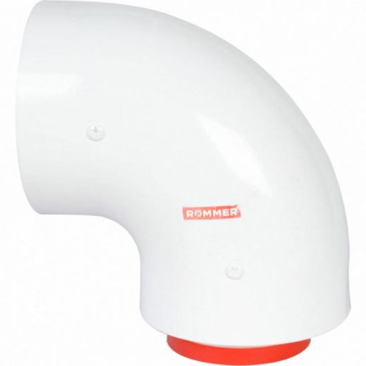 Начальный участок 90 60/100 (Bosch, Buderus, Navien S/C/E, Baxi ECO Nova/Classic, Baltur, Лемакс, Fondital) в комплекте фланец ROMMER