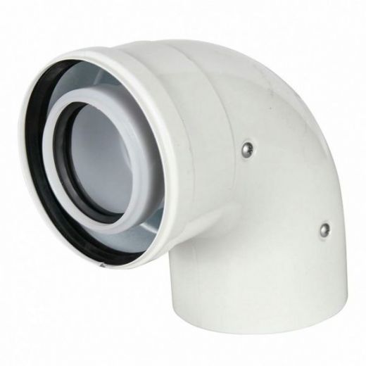 Отвод конденсационный угол 90 градусов, 60/100 ROMMER