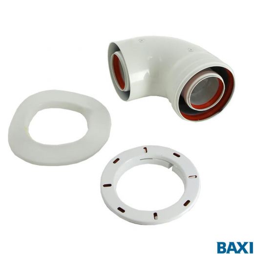 Отвод начальный коаксиальный 90° 60/100 для котлов ECO Classic / ECO Nova Baxi