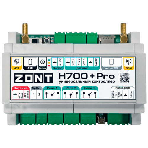 Контроллер отопительный ZONT H-700+ Pro