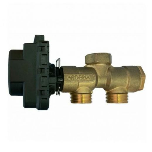 Клапан трехходовой 3/4" с электроприводом и датчик ГВС ARDERIA