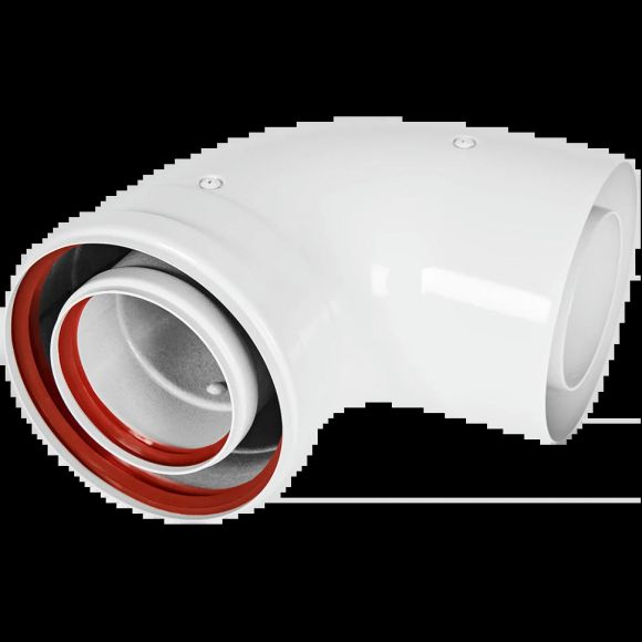 Отвод промежуточный раструбный 90 80/125 (наружный диаметр мама/папа) ROMMER