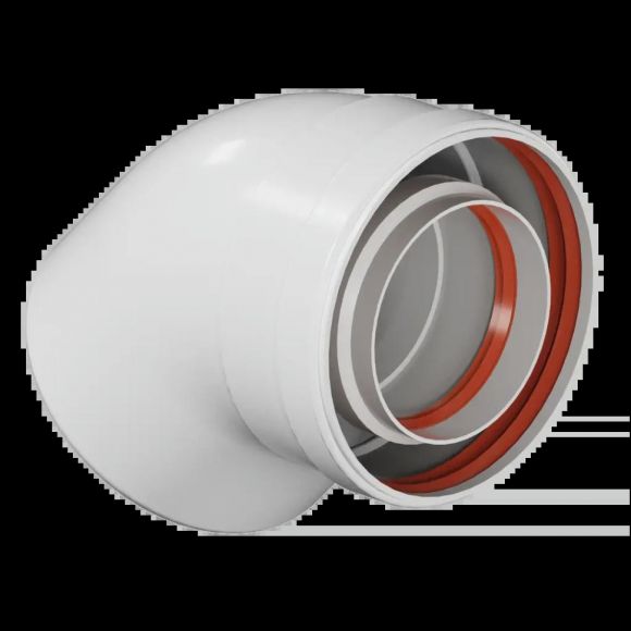 Отвод промежуточный раструбный 45 80/125 (наружный диаметр мама/папа) ROMMER