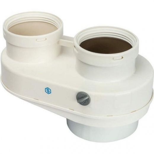 Элемент дымохода 80/80 адаптер для подключения разделительных труб (совместимый Baхi) PP-Ryton STOUT