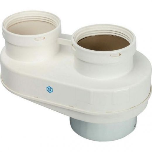 Элемент дымохода 80/80 адаптер подключения разделительных труб (совместимый Vaillant и Protherm New ) PP-Ryton STOUT