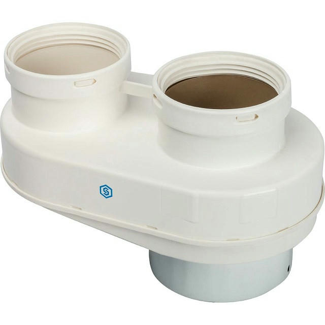 Элемент дымохода 80/80 адаптер подключения разделительных труб (совместимый Vaillant и Protherm New ) PP-Ryton STOUT