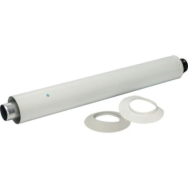 Элемент дымохода 60/100 конечный участок 830 мм дымохода для горизонтального прохода через стену с оголовком из пластика STOUT