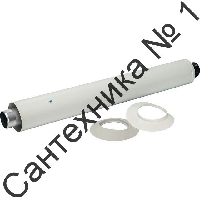 Элемент дымохода 60/100 конечный участок 830 мм дымохода для горизонтального прохода через стену с оголовком из пластика STOUT