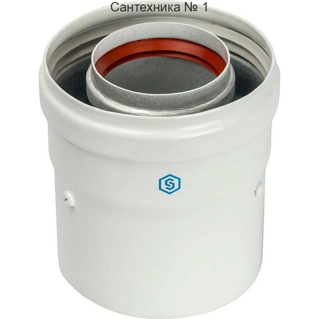 Элемент дымохода 60/100 адаптер для котла вертикальный коаксиальный (совместимый с Vaillant и Protherm NEW) STOUT