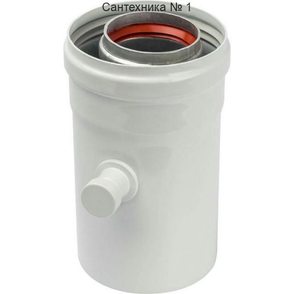 Элемент дымохода конденсатосборник горизонтальный 60/100 STOUT