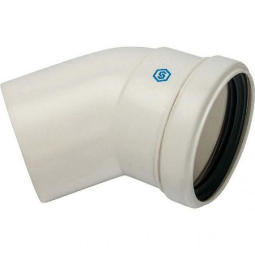 Элемент дымохода конденсационный угол 45° 80 PP-FE STOUT