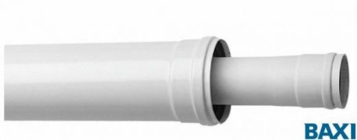 Коаксиальное удлинение DN 80/125 1000 мм для конденсационных котлов, полипропиленовое Baxi