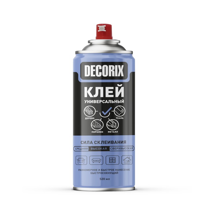 Decorix Аэрозольный клей универсальный, 520мл.