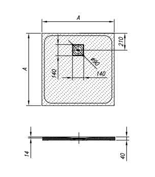 Квадратный душевой поддон Kolpa-San MOONWALK из литьевого мрамора ФОТО