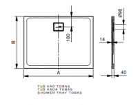 Душевой поддон квадратный Kolpa-San TOBAS из литьевого мрамора схема 2