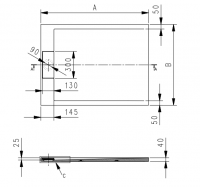 Душевой поддон квадратный Kolpa-San CAPO из литьевого мрамора схема 2