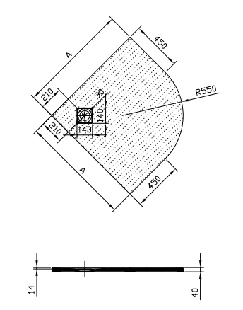 Душевой поддон Kolpa-San MOONWALK R из литьевого мрамора схема 2