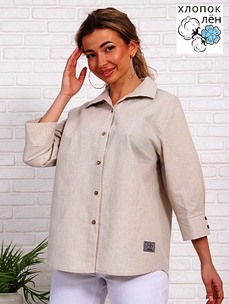 1065 Рубашка женская, льняной