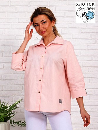 1065 Рубашка женская, пудровый