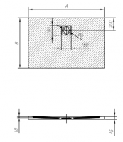 Акриловый душевой поддон Kolpa-San SERRA 90х90 схема 2 Акриловый душевой поддон Kolpa-San SERRA 90х90 схема 2