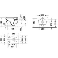 Унитаз подвесной Duravit Soleil by Starck смыв Tornado 252509 с сиденьем в комплекте схема 2