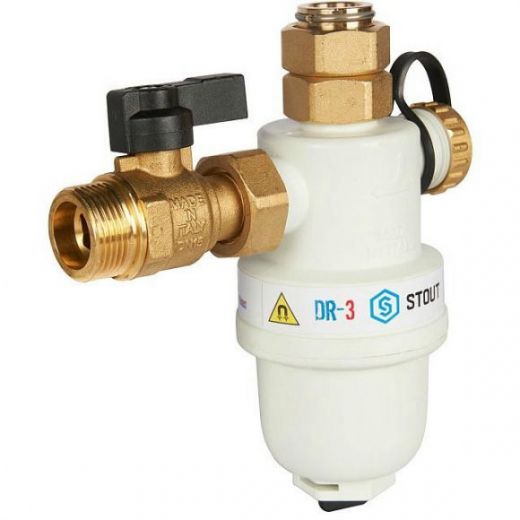 Фильтр-шламоотделитель с магнитом для настенных котлов 3/4" НР-3/4" НГ STOUT