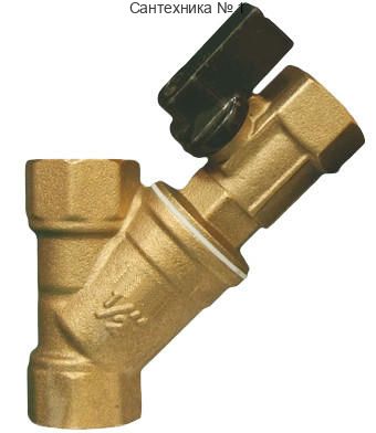 Фильтр косой c мини краном 1" TIM