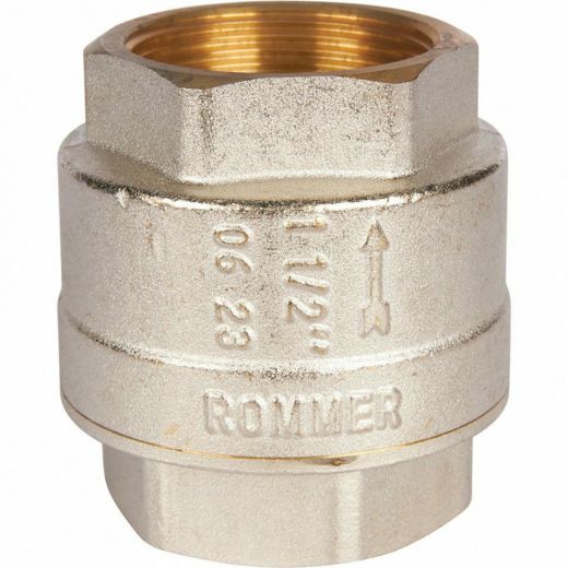 Клапан обратный пружинный муфтовый 1 1/2"с металлическим седлом ROMMER