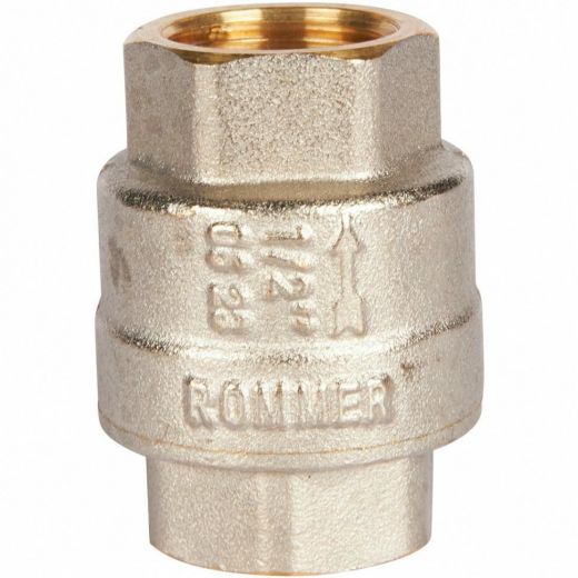 Клапан обратный пружинный муфтовый 1/2" с пластиковым седлом ROMMER