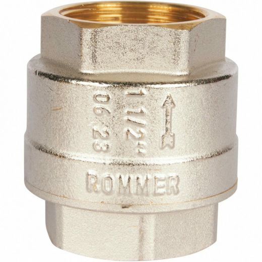 Клапан обратный пружинный муфтовый 1 1/2" с пластиковым седлом ROMMER