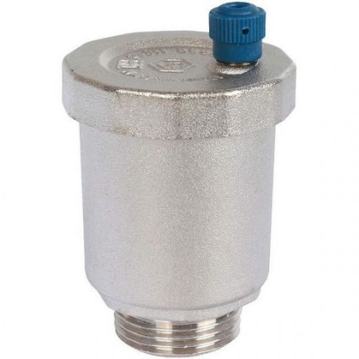 Воздухоотводчик автоматический 3/4" НР, вертикальный выпуск, никелированный STOUT