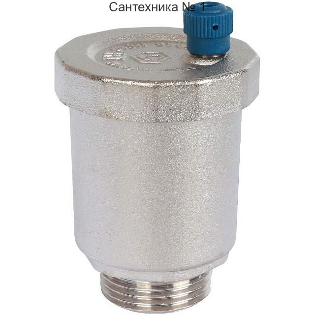 Воздухоотводчик автоматический 3/4" НР, вертикальный выпуск, никелированный STOUT