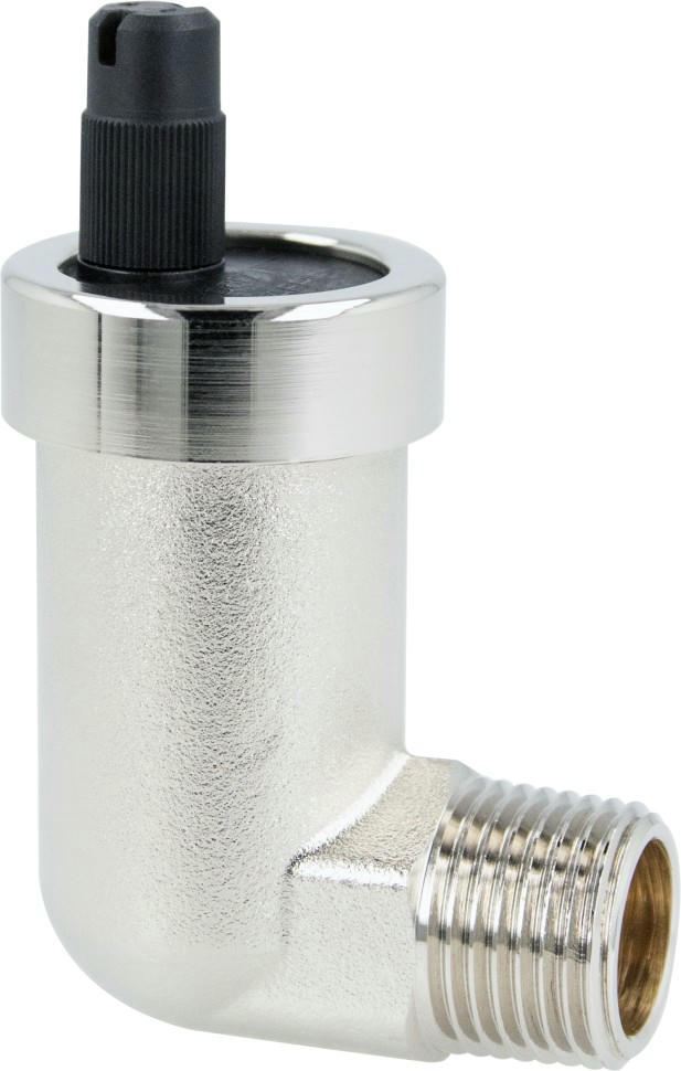 Воздухоотводчик автоматический с AQUASTOP 1/2", угловой, никелированный Afriso