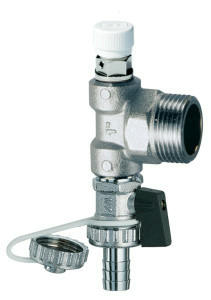 Узел концевой с воздухоотводчиком и сливным краном 1" НР, хромированный FAR