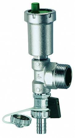 Узел с автоматическим воздухоотводчиком и сливным краном 3/4 НР, хромированный FAR
