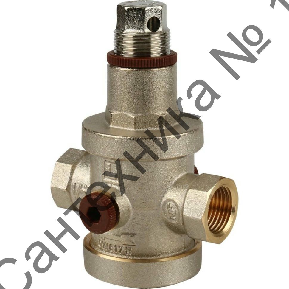 Редуктор давления ВВ 1/2" 1-6 бар PN25 под аксиальный манометр 1/4", никелированный EUROPRESS Itap