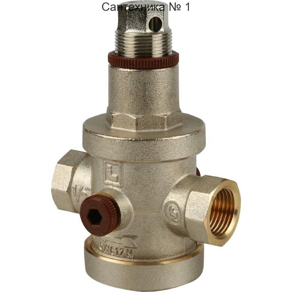 Редуктор давления ВВ 1/2" 1-6 бар PN25 под аксиальный манометр 1/4", никелированный EUROPRESS Itap