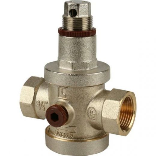 Редуктор давления ВВ 3/4" 1-6 бар PN25 под аксиальный манометр 1/4", никелированный EUROPRESS Itap