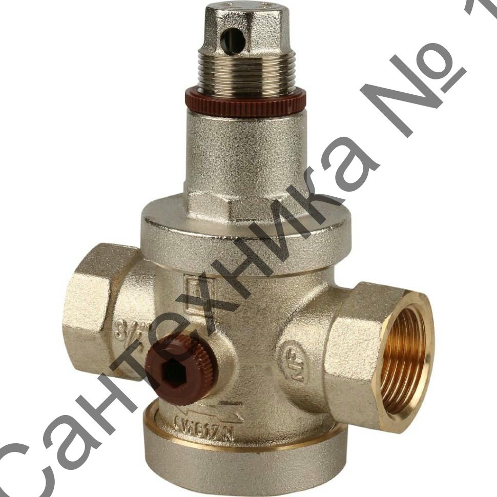 Редуктор давления ВВ 3/4" 1-6 бар PN25 под аксиальный манометр 1/4", никелированный EUROPRESS Itap