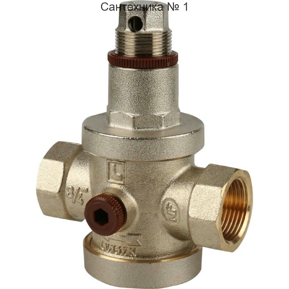 Редуктор давления ВВ 3/4" 1-6 бар PN25 под аксиальный манометр 1/4", никелированный EUROPRESS Itap