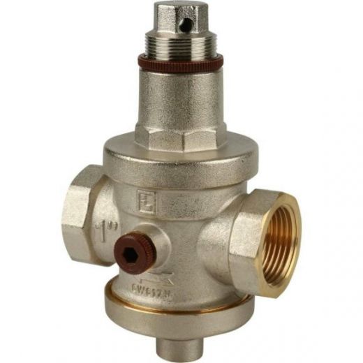 Редуктор давления ВВ 1" 1-6 бар PN25 под аксиальный манометр 1/4", никелированный EUROPRESS Itap