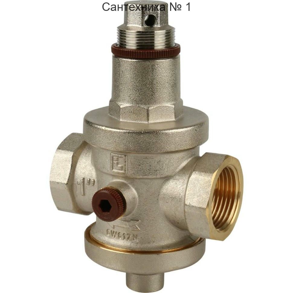 Редуктор давления ВВ 1" 1-6 бар PN25 под аксиальный манометр 1/4", никелированный EUROPRESS Itap