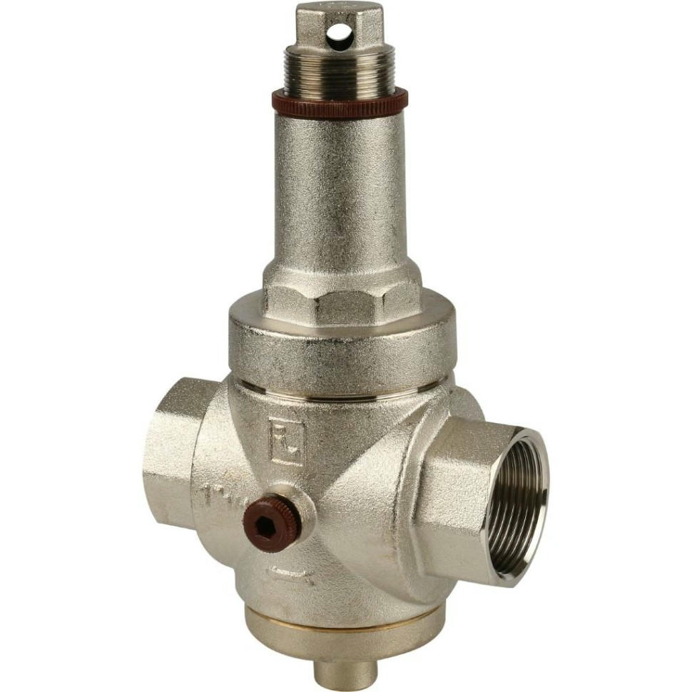 Редуктор давления ВВ 1 1/4" 1-6 бар PN25 под аксиальный манометр 1/4", никелированный EUROPRESS Itap